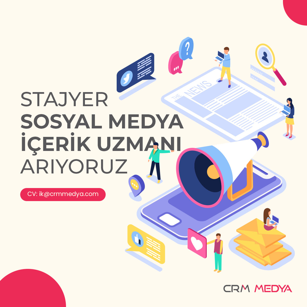 CRM Medya Sosyal Medya Stajyeri Arıyor!