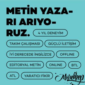 Mürekkep ailemize katılacak “Metin Yazarı” arıyoruz!