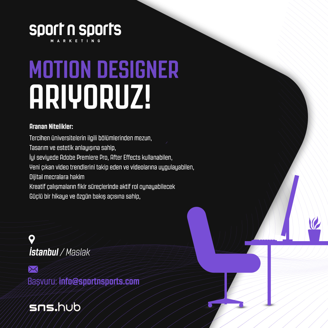 SportnSports, Motion Designer arıyor!