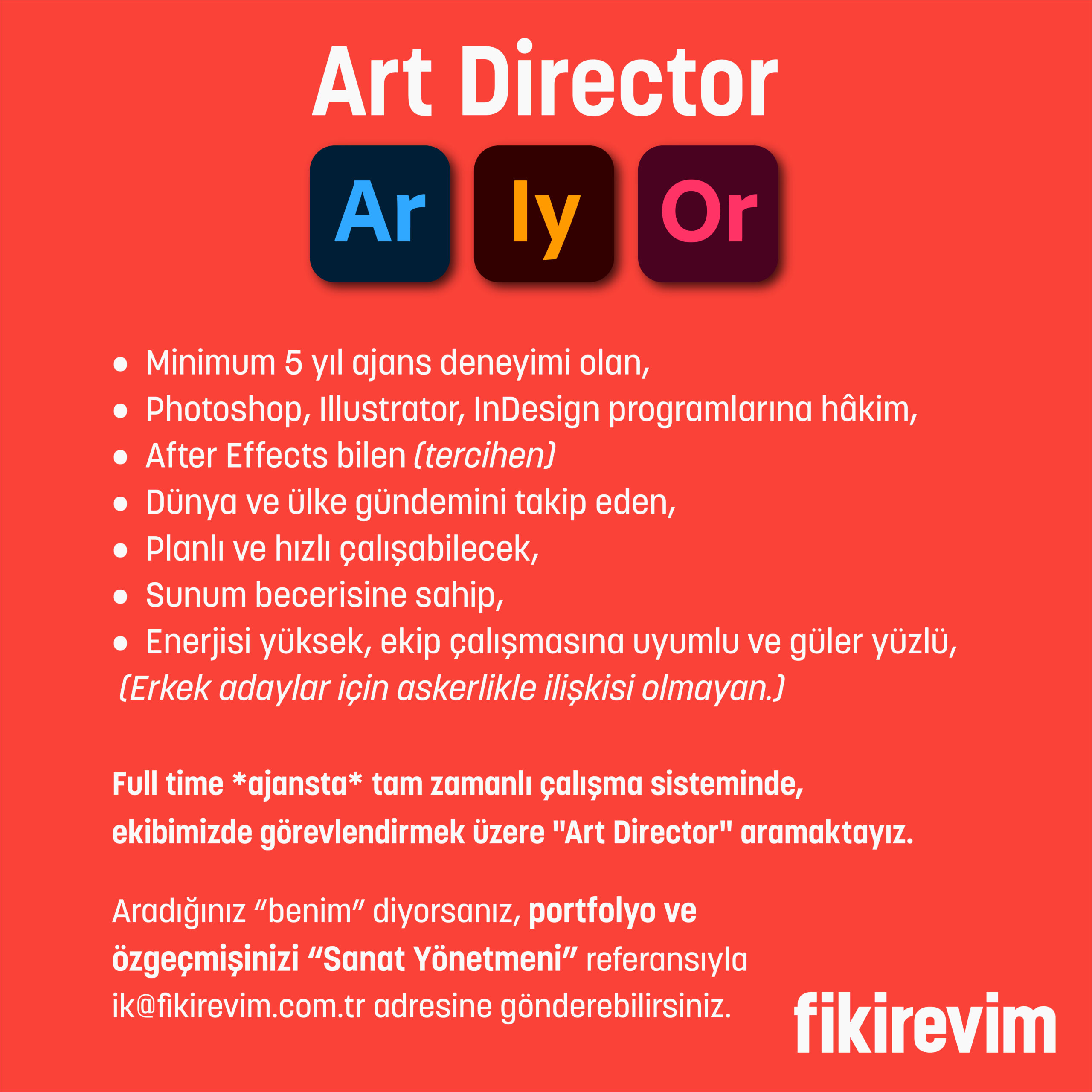 Fikirevim, Sanat Yönetmeni arıyor!