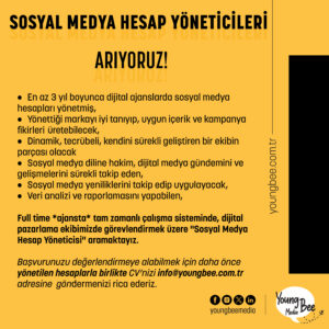 Young Bee, Sosyal Medya Hesap Yöneticisi arıyor!