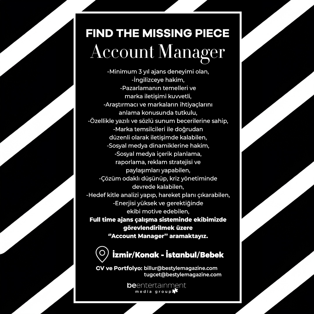 Account Manager arıyoruz!