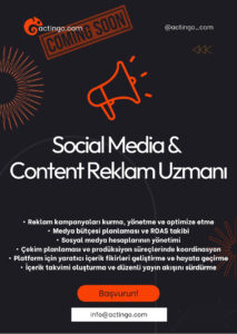 Actingo’ya Katıl — Social Media & Content Reklam Uzmanı