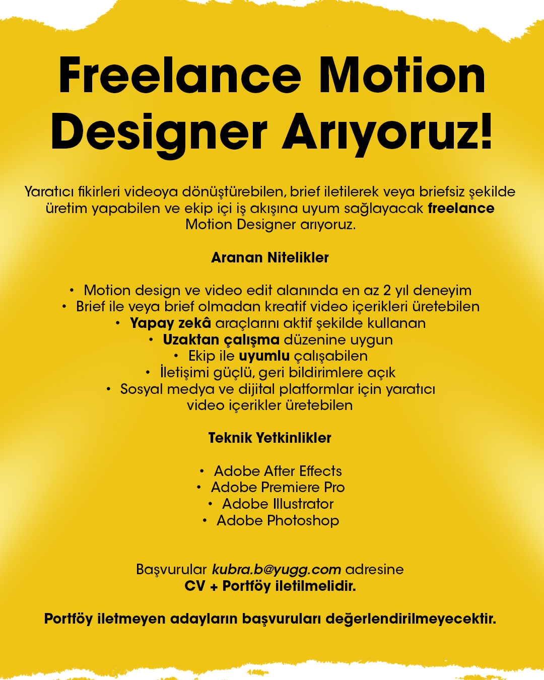 Freelance Motion Designer Arıyoruz! (Remote)