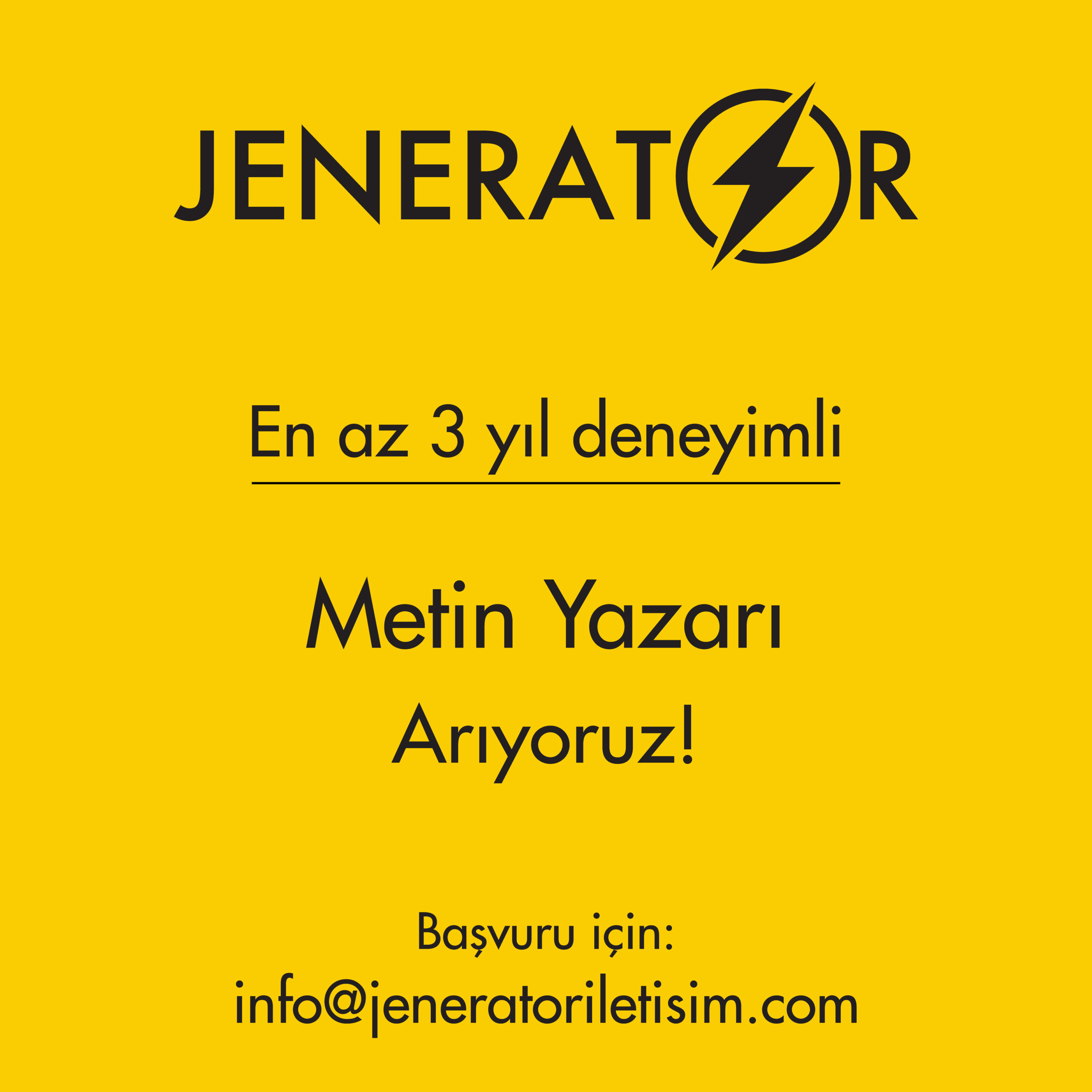 Metin Yazarı Arıyoruz!
