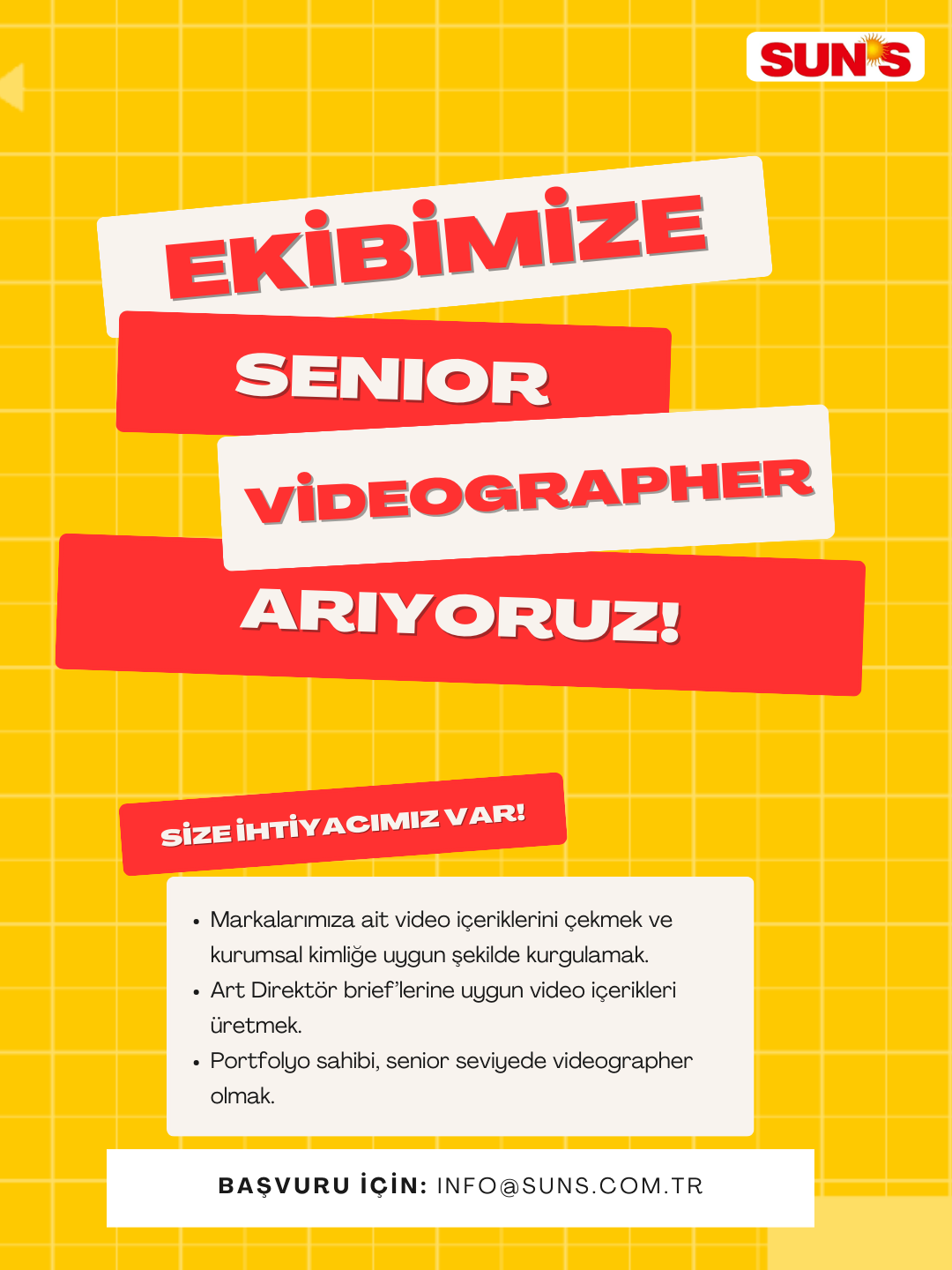 Senior Videographer arıyoruz!