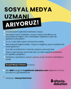 📢 Altavia Dekatlon SOSYAL MEDYA UZMANI arıyor!