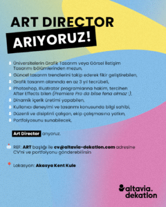 📢 Altavia Dekatlon ART DIRECTOR arıyor!