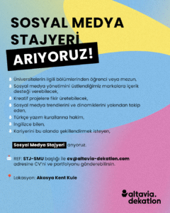 Altavia Dekatlon Sosyal Medya Stajyeri Arıyor!