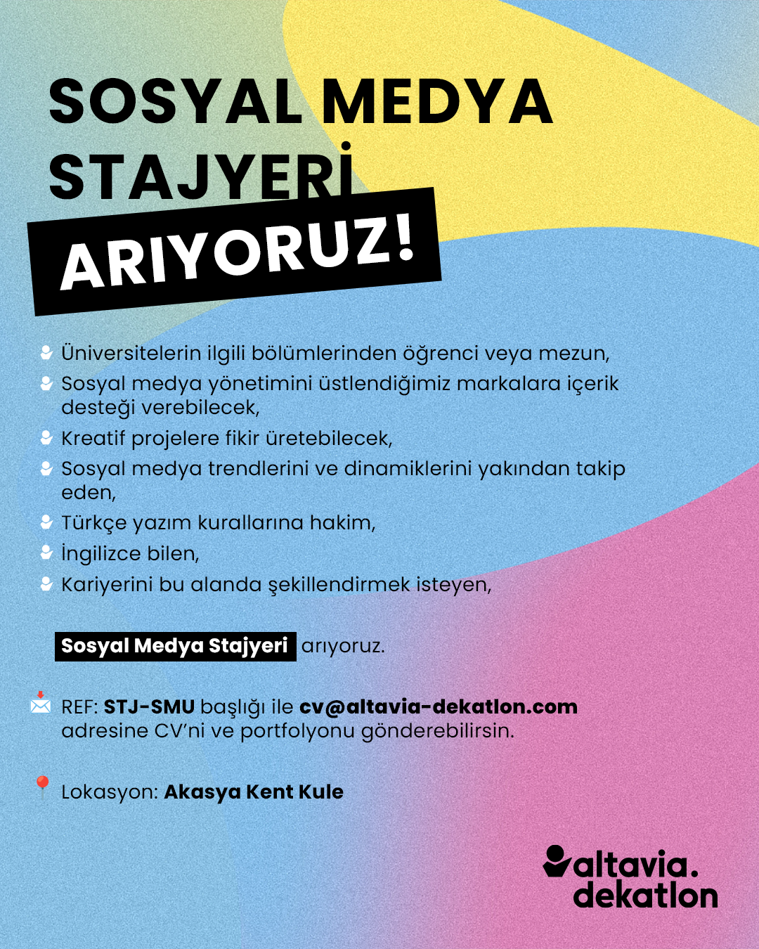 Altavia Dekatlon Sosyal Medya Stajyeri Arıyor!